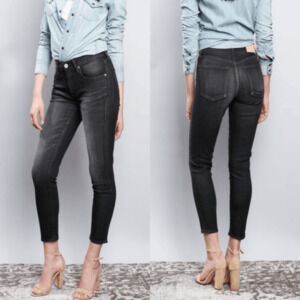 MOUSSY Vintage Powder Skinny Jeans Size 25 Black Made in Japan Minimalist